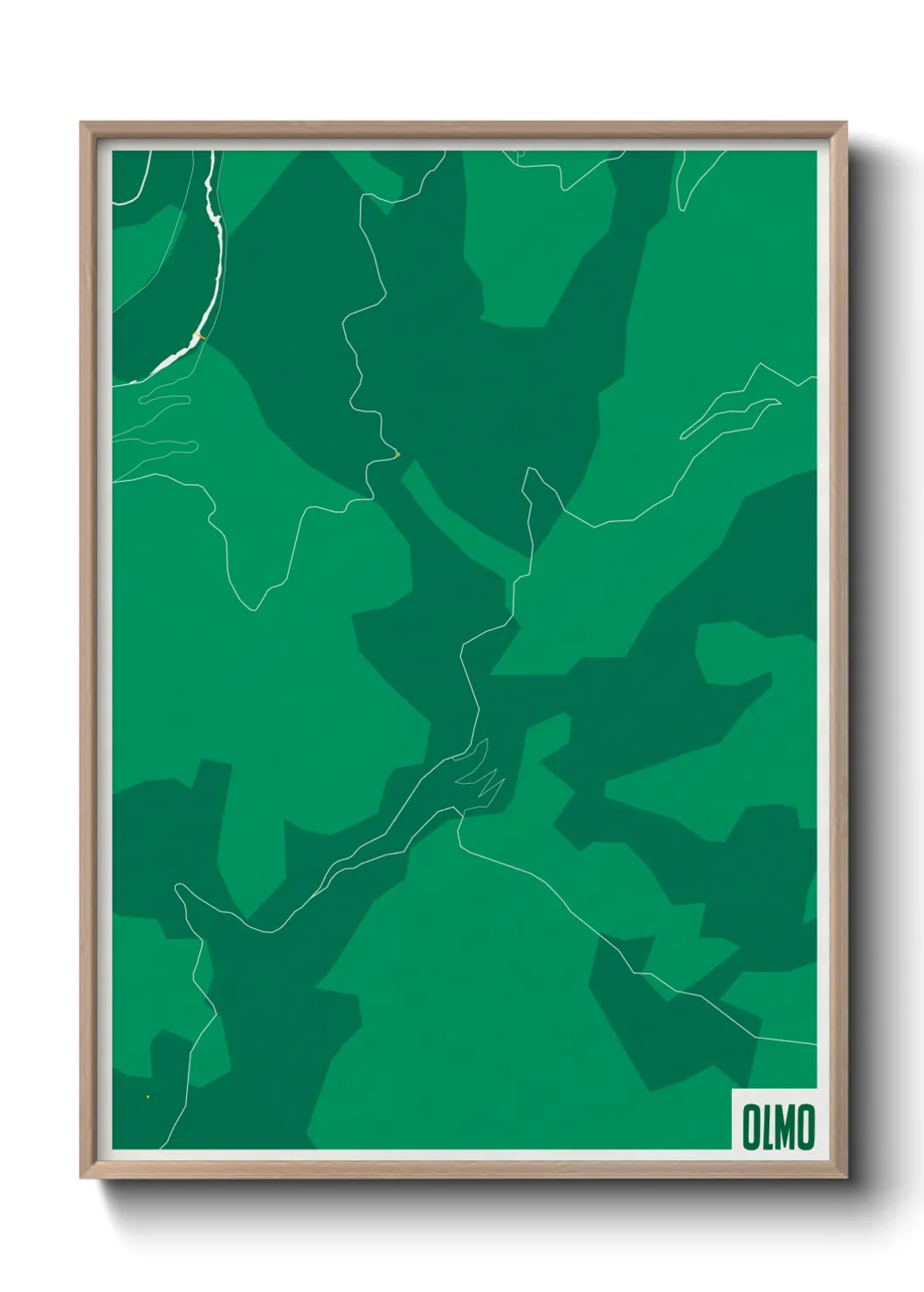 Une affiche de carte sur Olmo