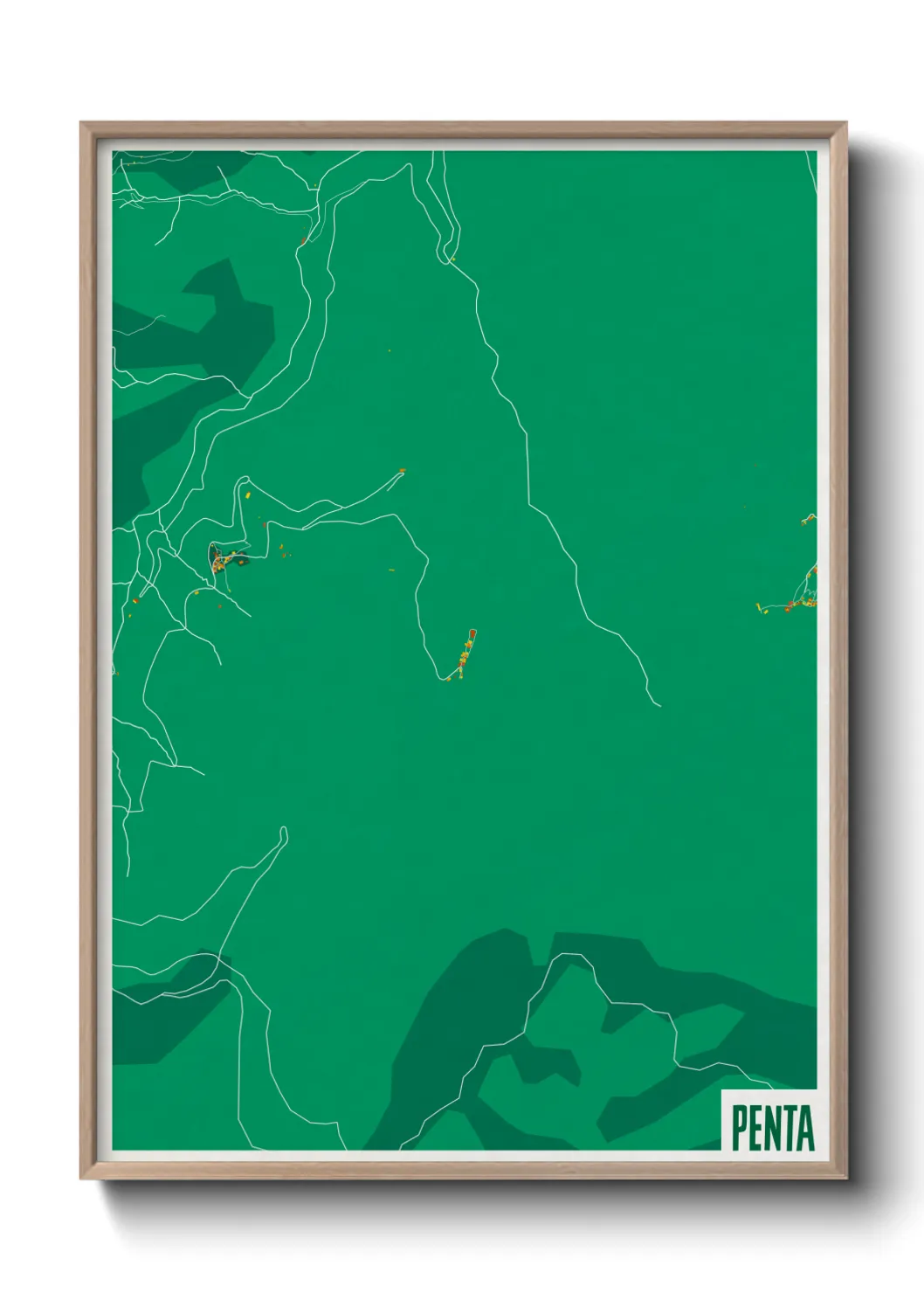 Une affiche de carte sur Penta