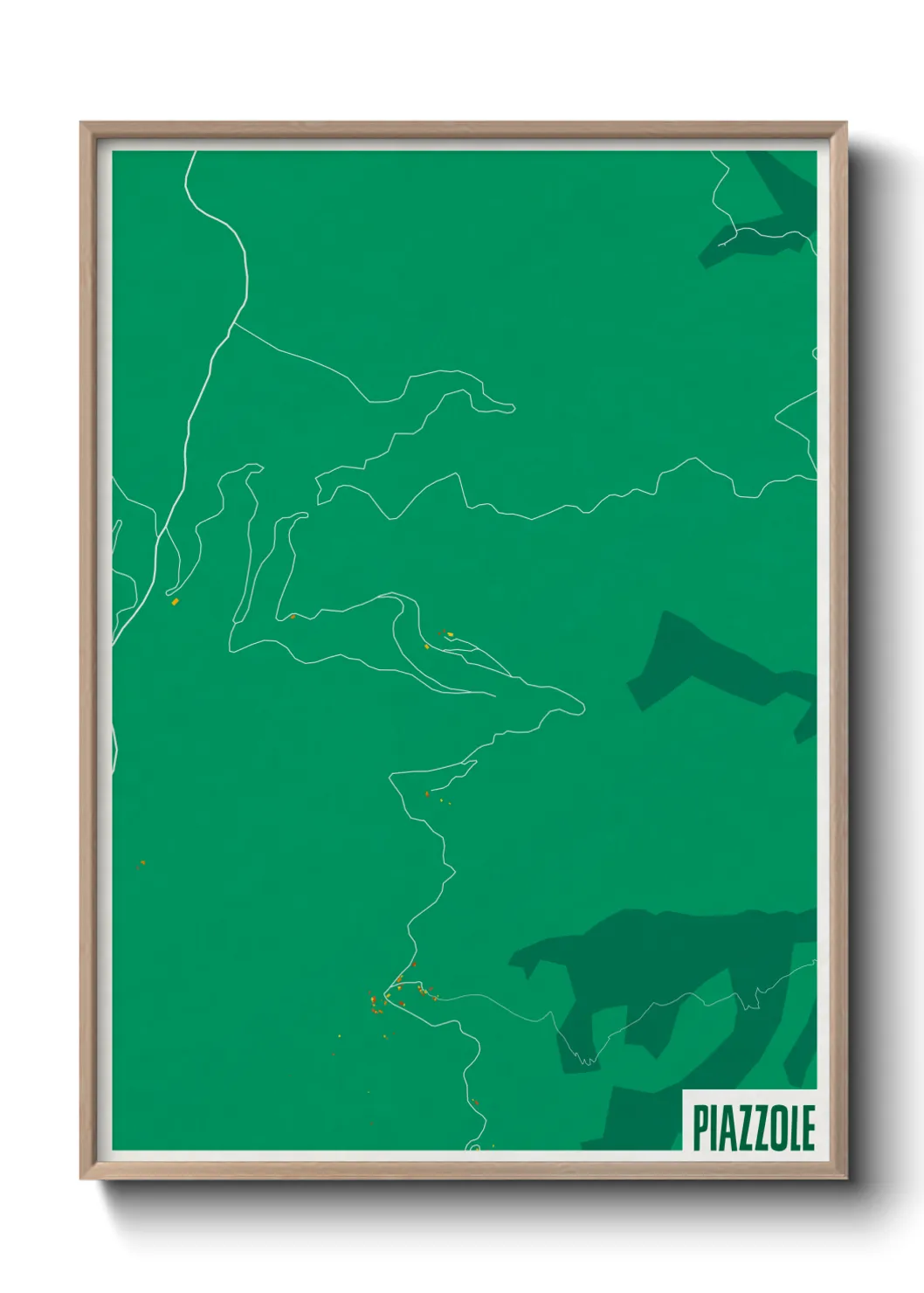Une affiche de carte sur Piazzole