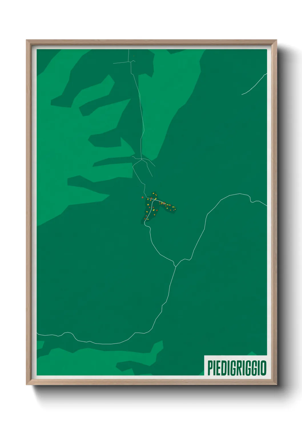 Une affiche de carte sur Piedigriggio