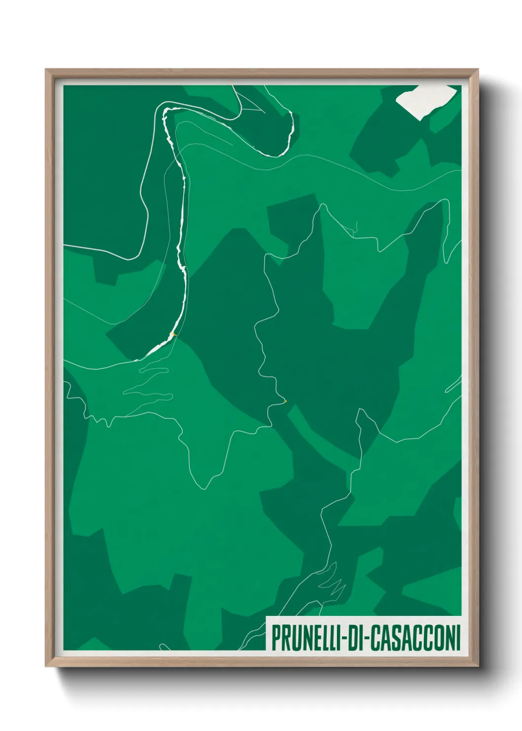 Une affiche de carte sur Prunelli-di-Casacconi