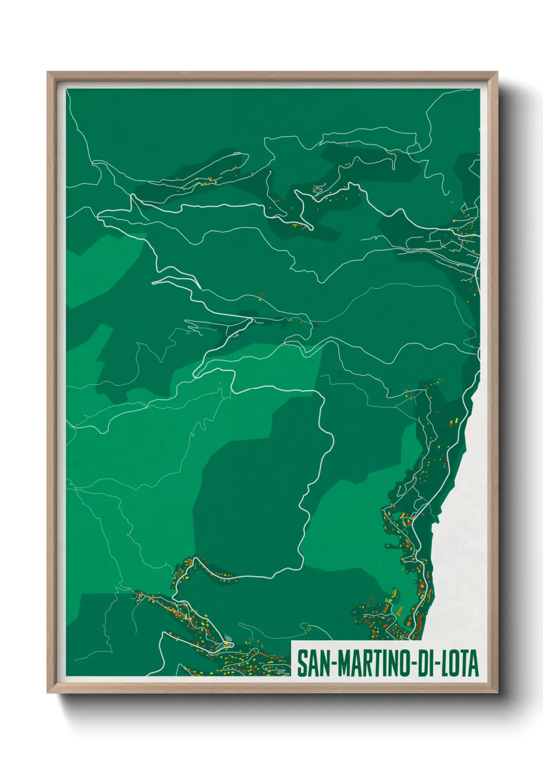 Une affiche de carte sur San-Martino-di-Lota