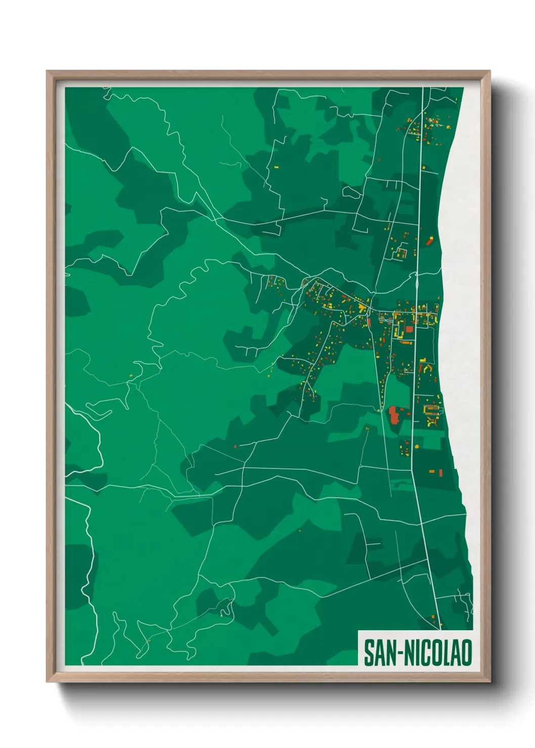 Une affiche de carte sur San-Nicolao