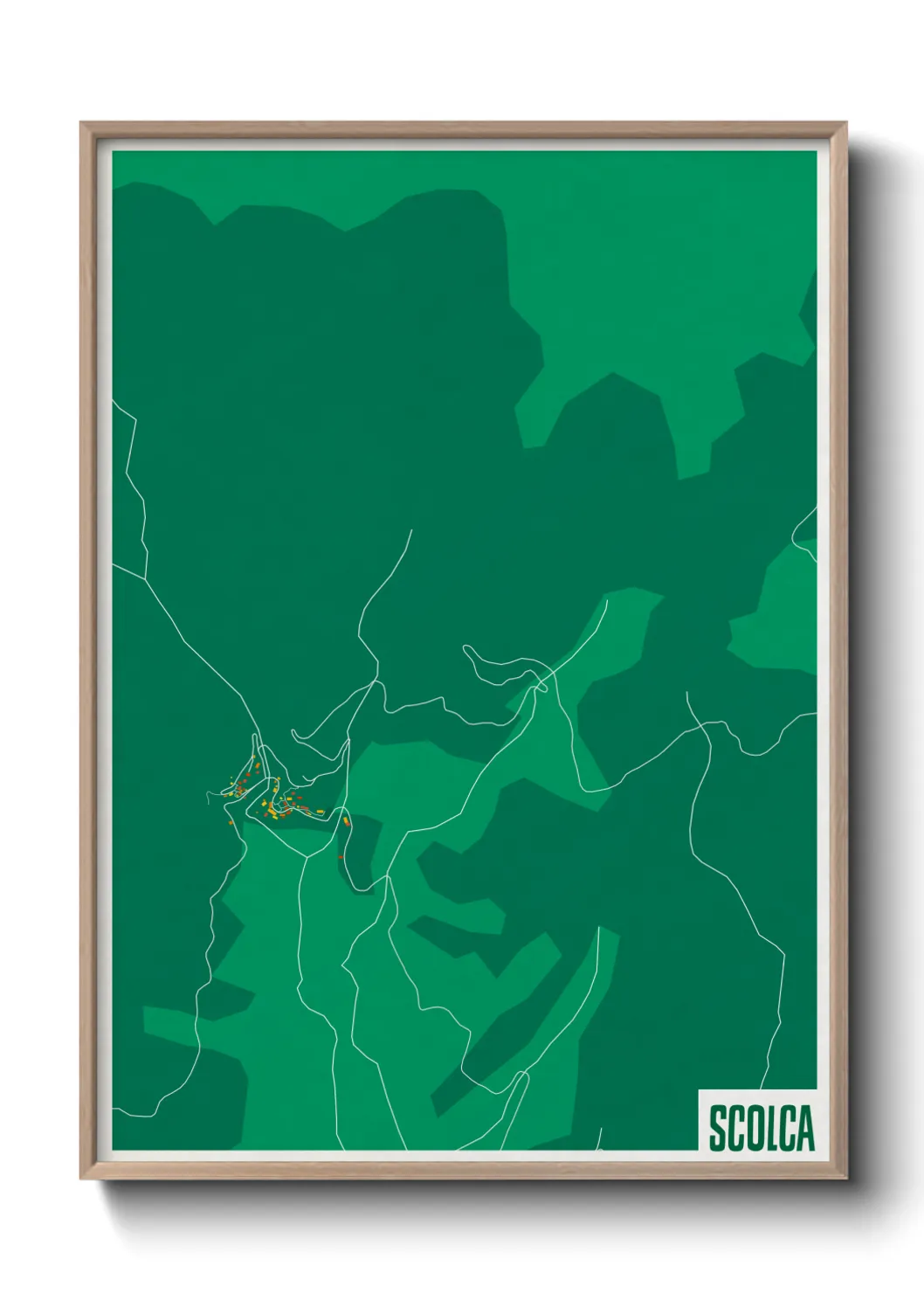 Une affiche de carte sur Scolca