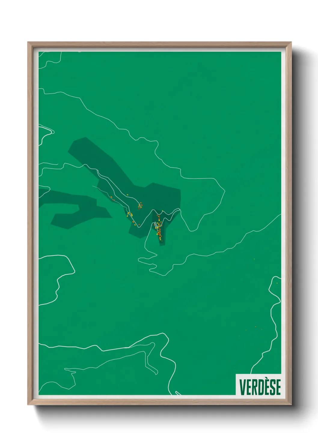 Une affiche de carte sur Verdèse