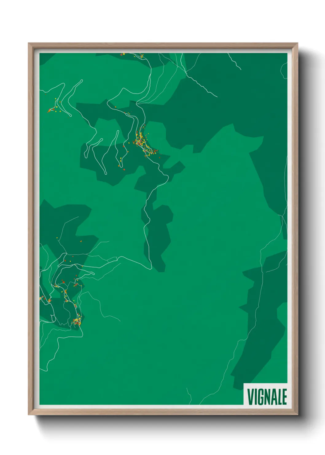 Une affiche de carte sur Vignale