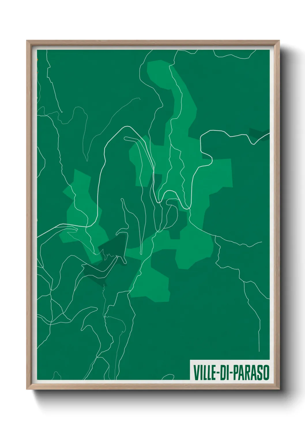 Une affiche de carte sur Ville-di-Paraso