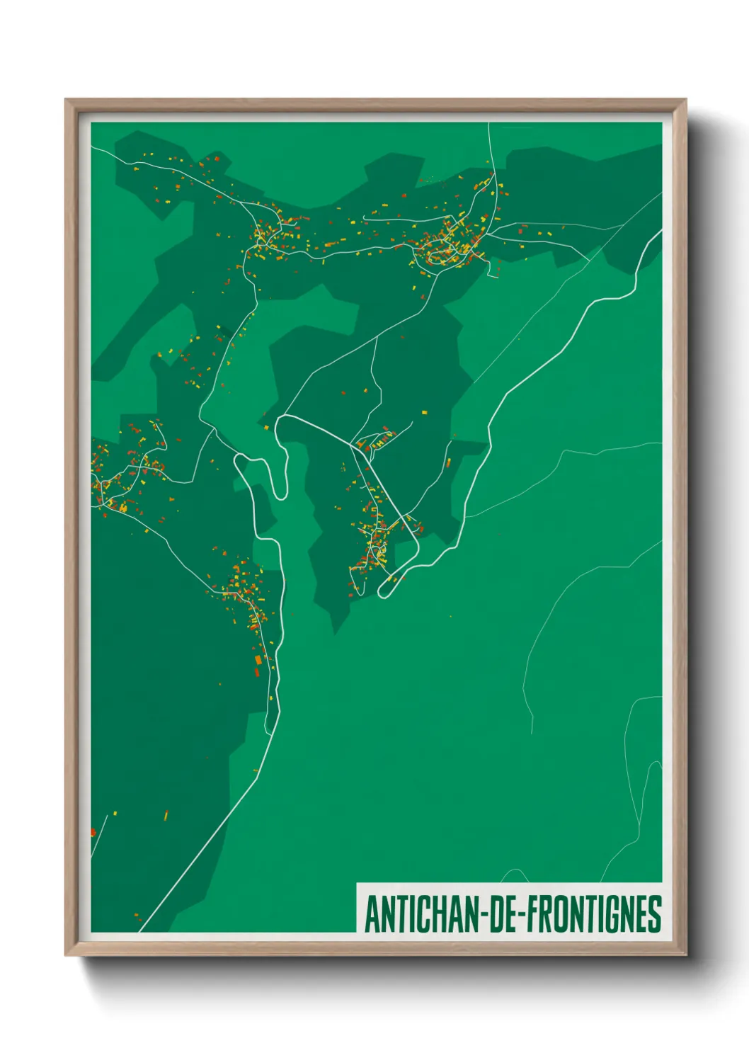 Une affiche de carte sur Antichan-de-Frontignes