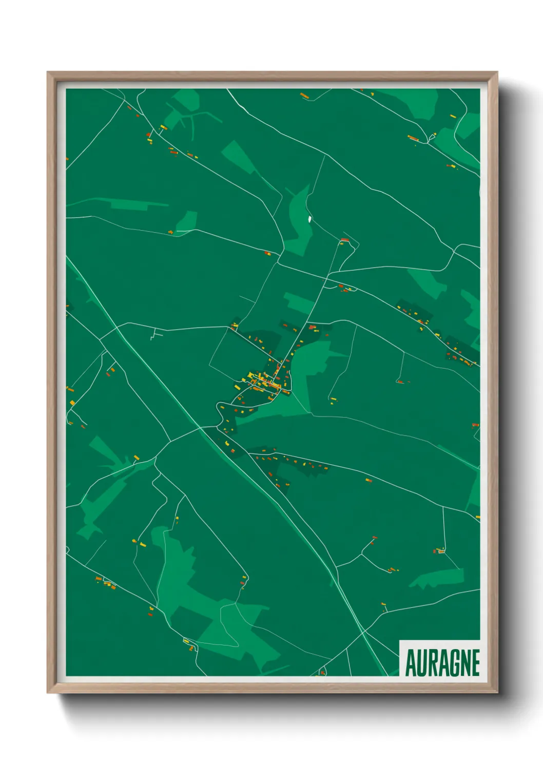Une affiche de carte sur Auragne