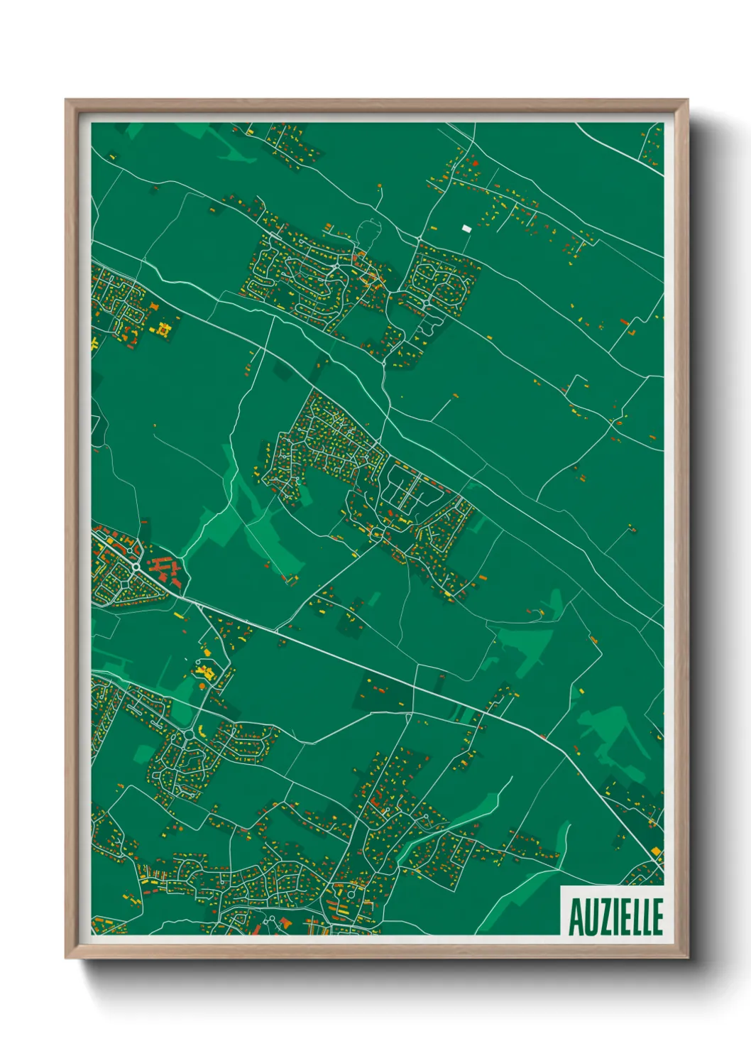 Une affiche de carte sur Auzielle