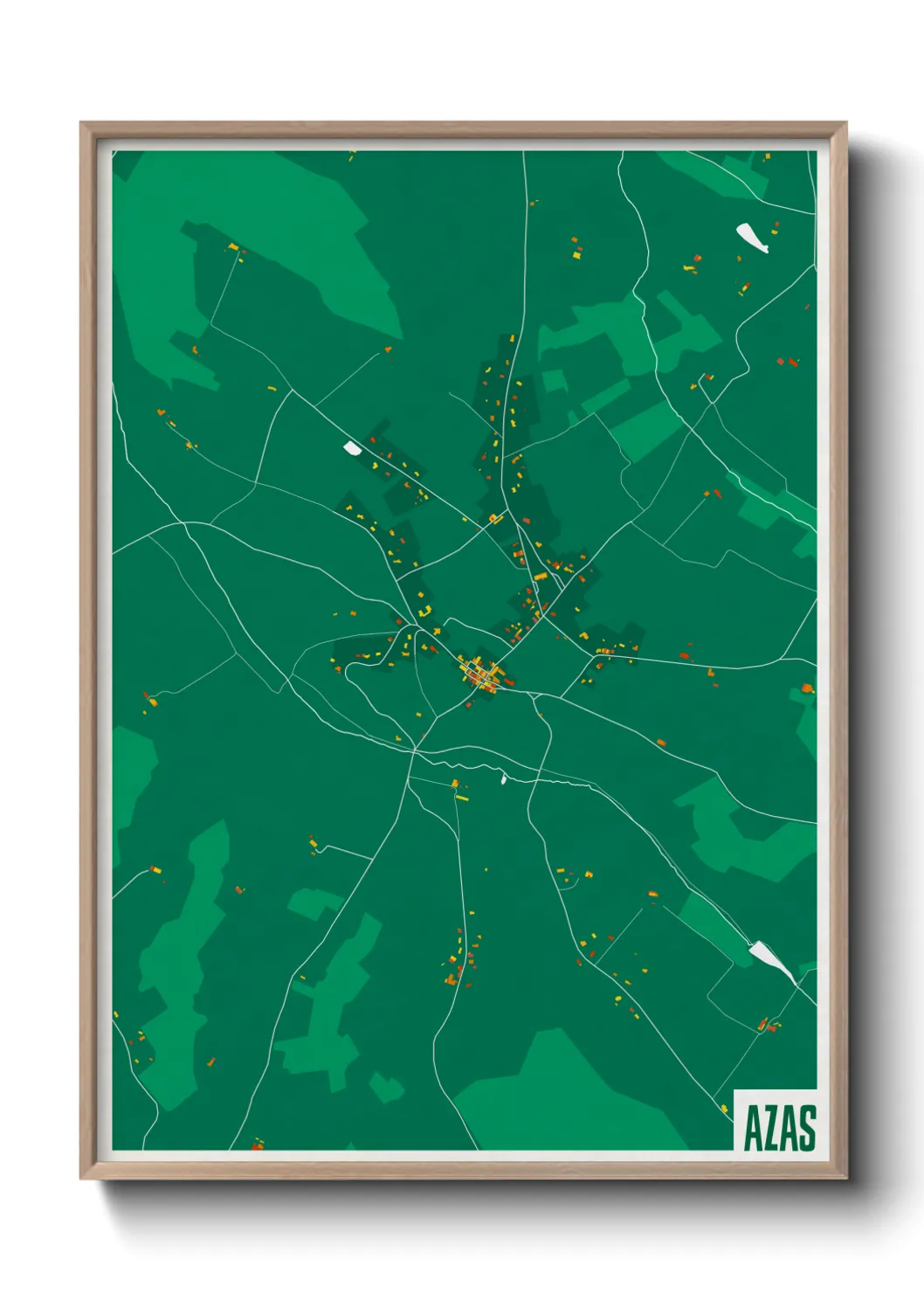 Une affiche de carte sur Azas