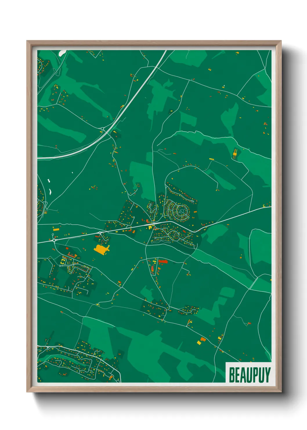 Une affiche de carte sur Beaupuy