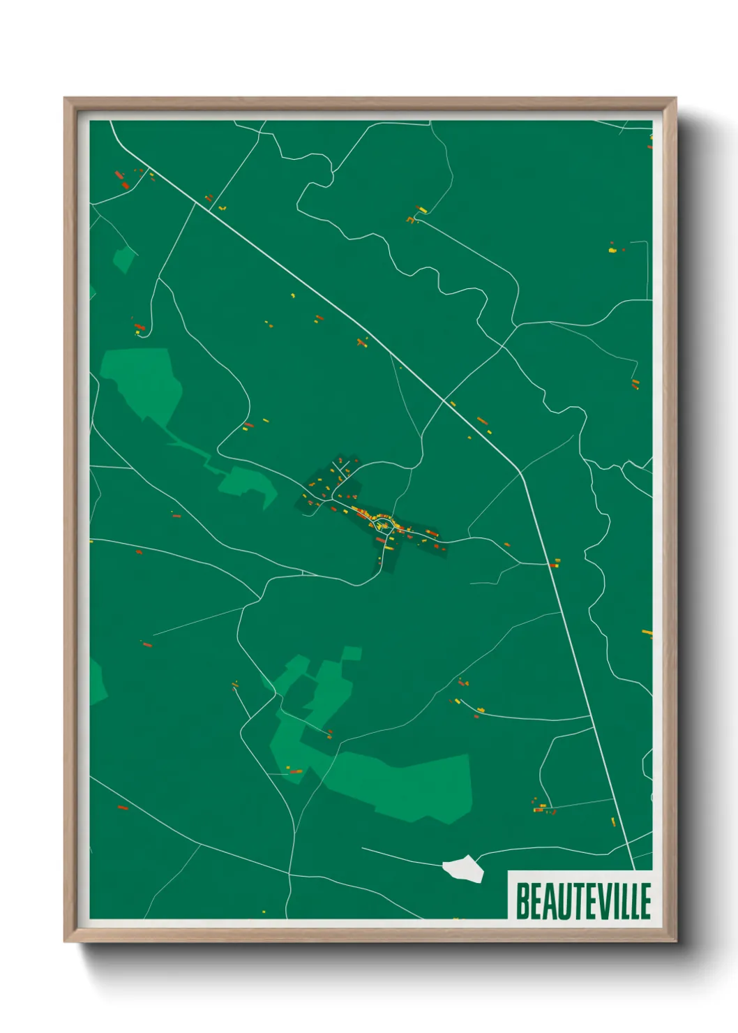 Une affiche de carte sur Beauteville