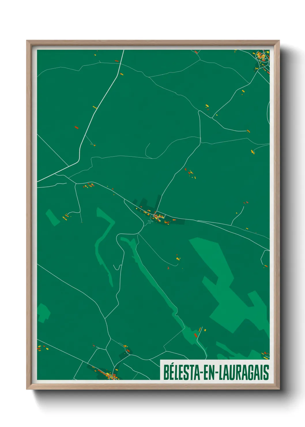 Une affiche de carte sur Bélesta-en-Lauragais