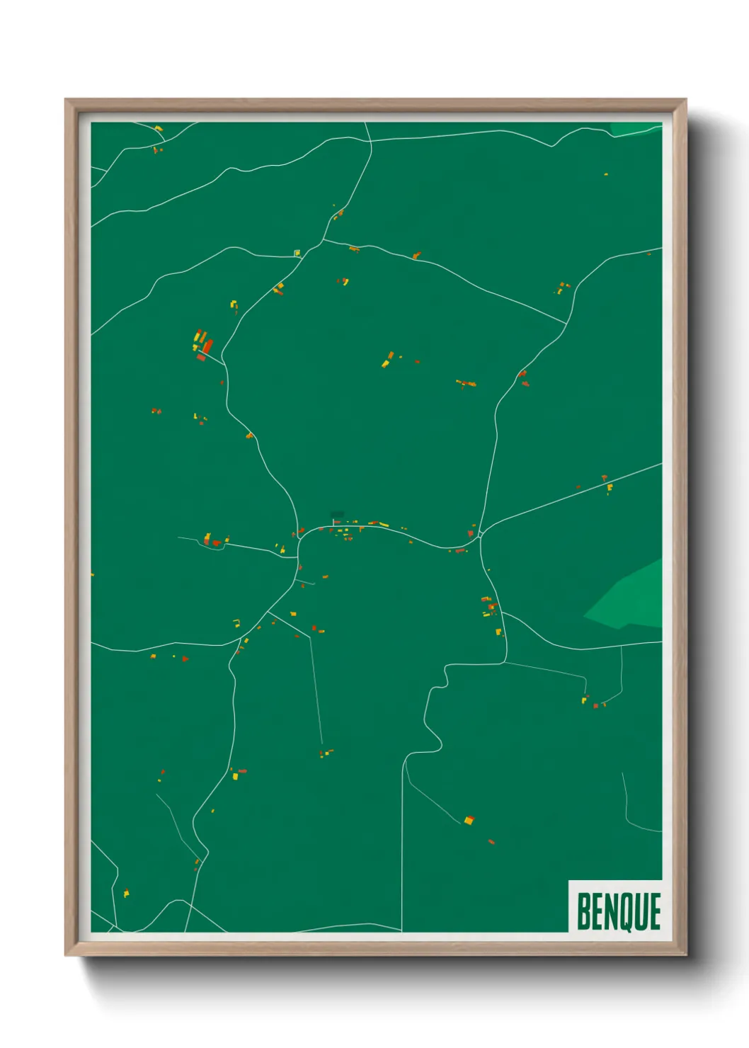 Une affiche de carte sur Benque