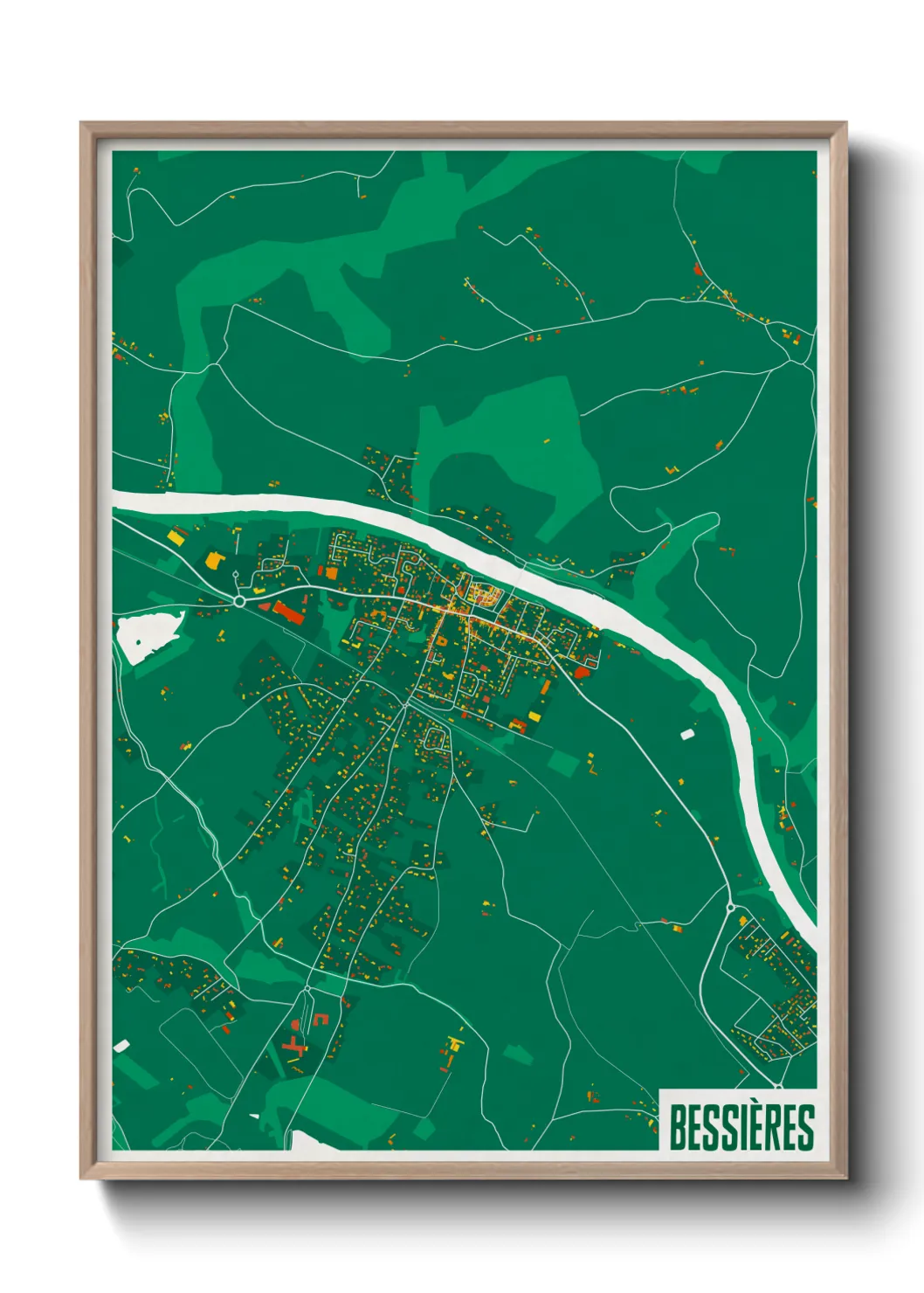 Une affiche de carte sur Bessières