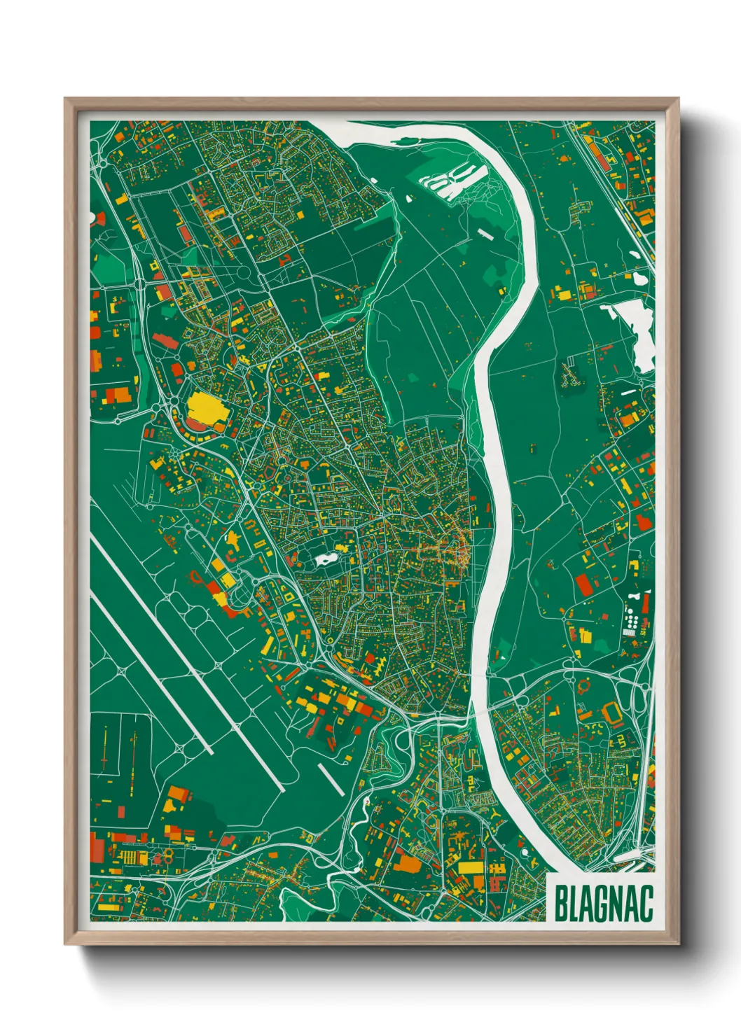Une affiche de carte sur Blagnac