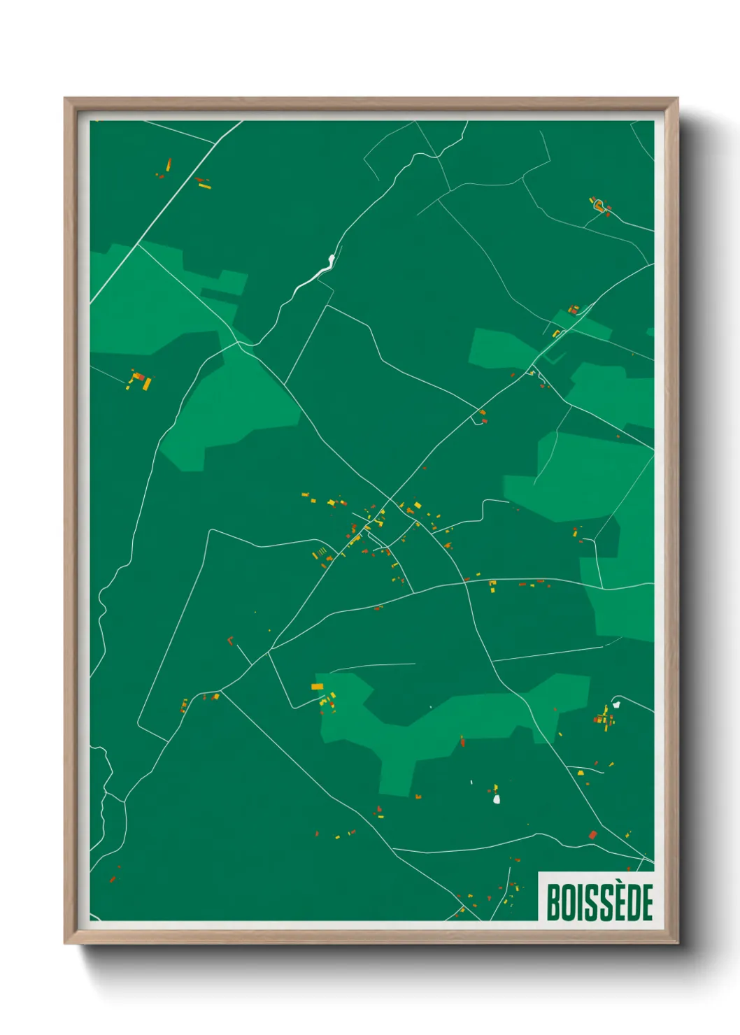 Une affiche de carte sur Boissède