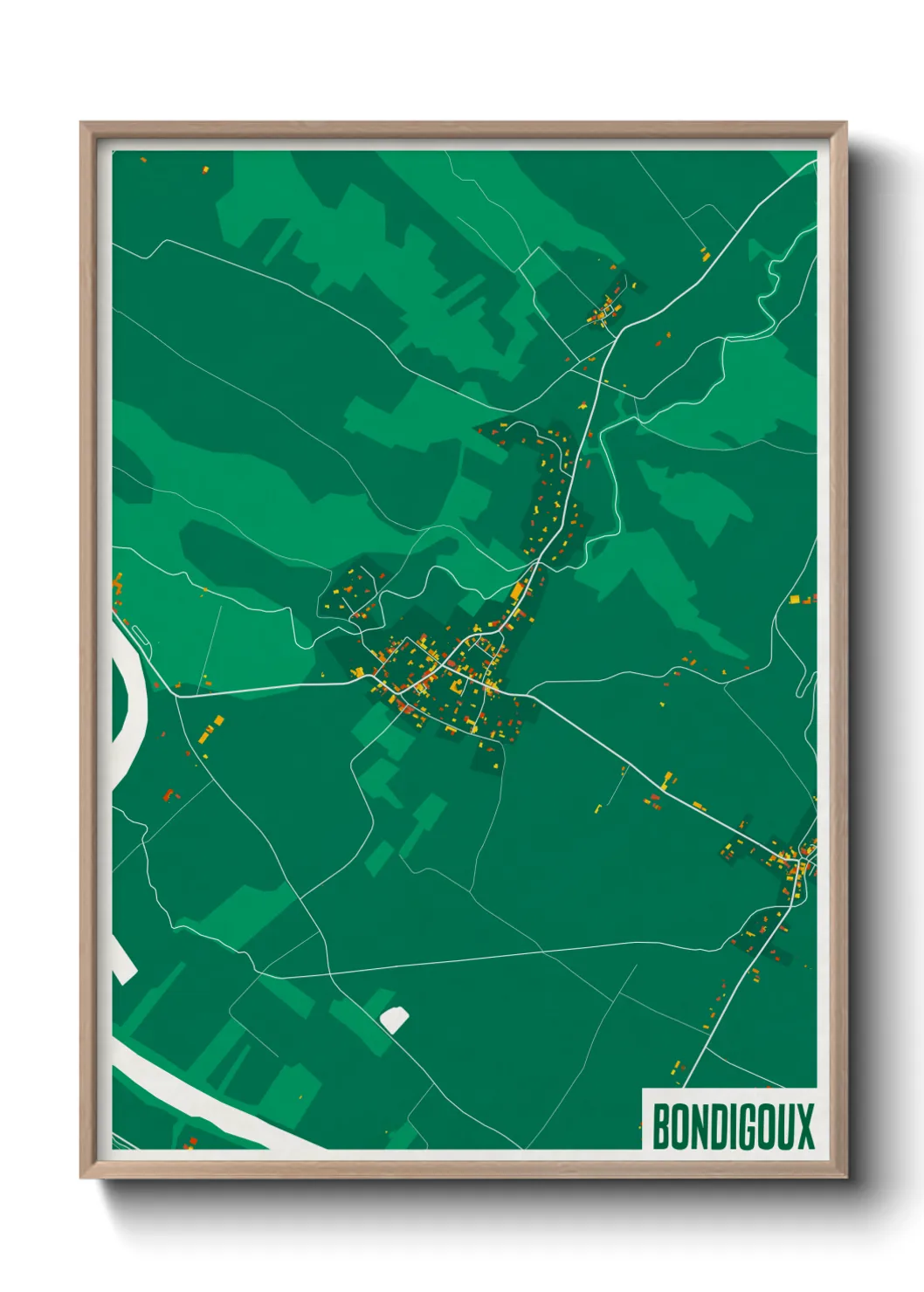 Une affiche de carte sur Bondigoux