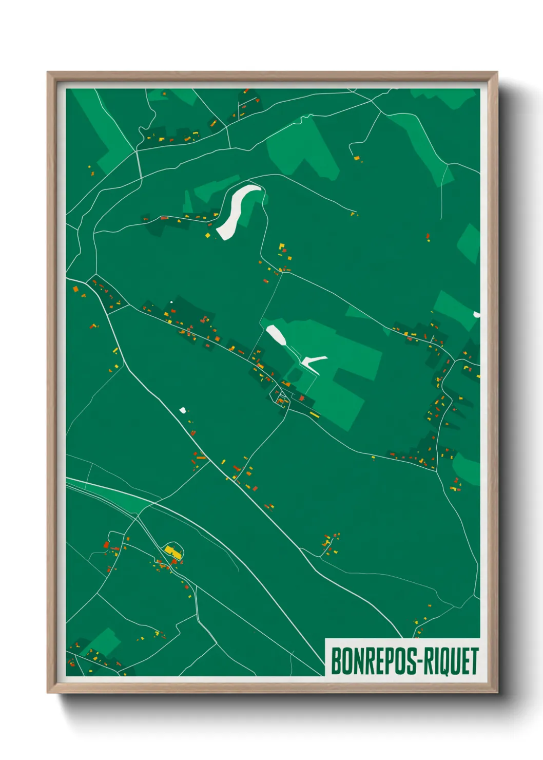 Une affiche de carte sur Bonrepos-Riquet