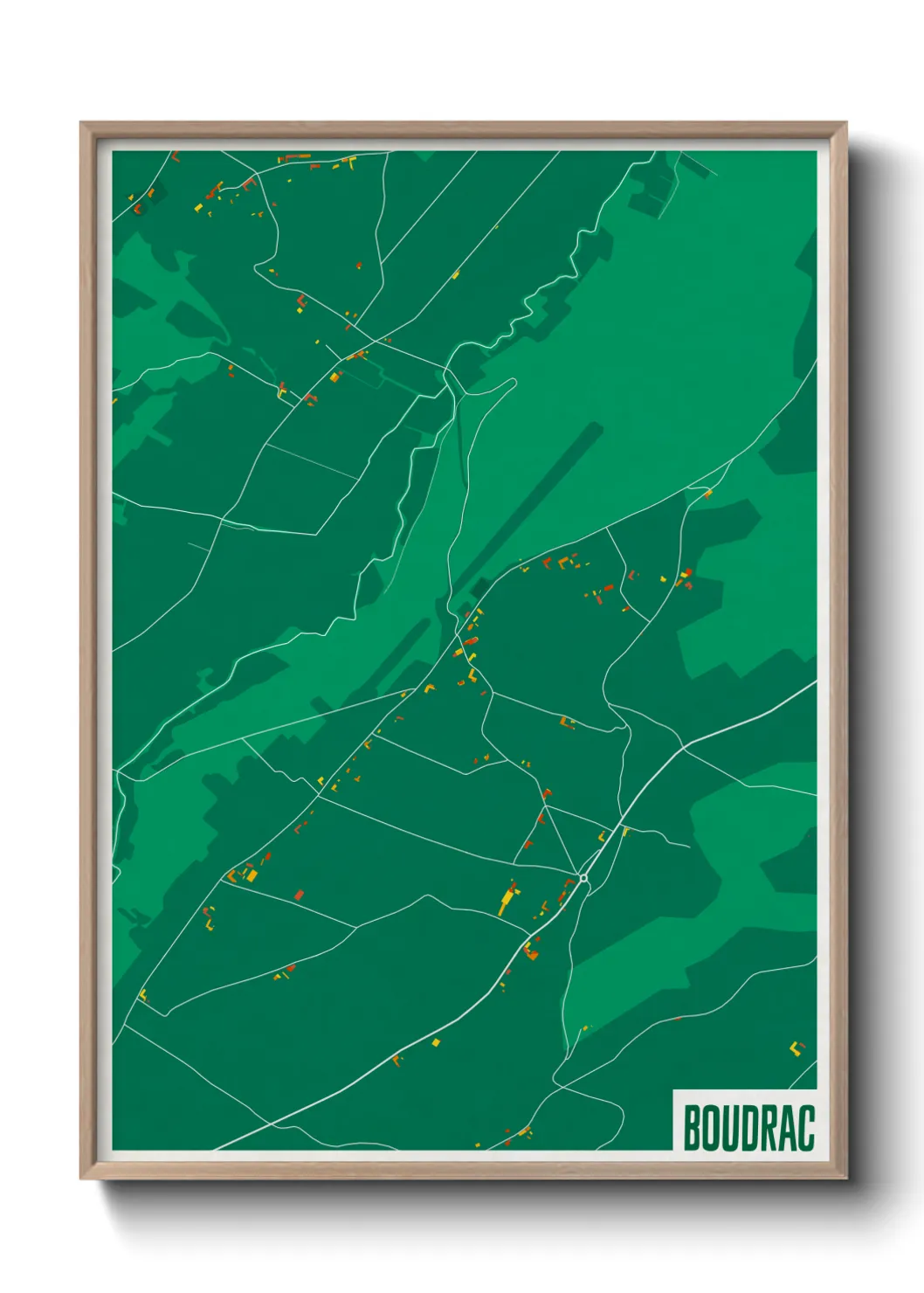 Une affiche de carte sur Boudrac