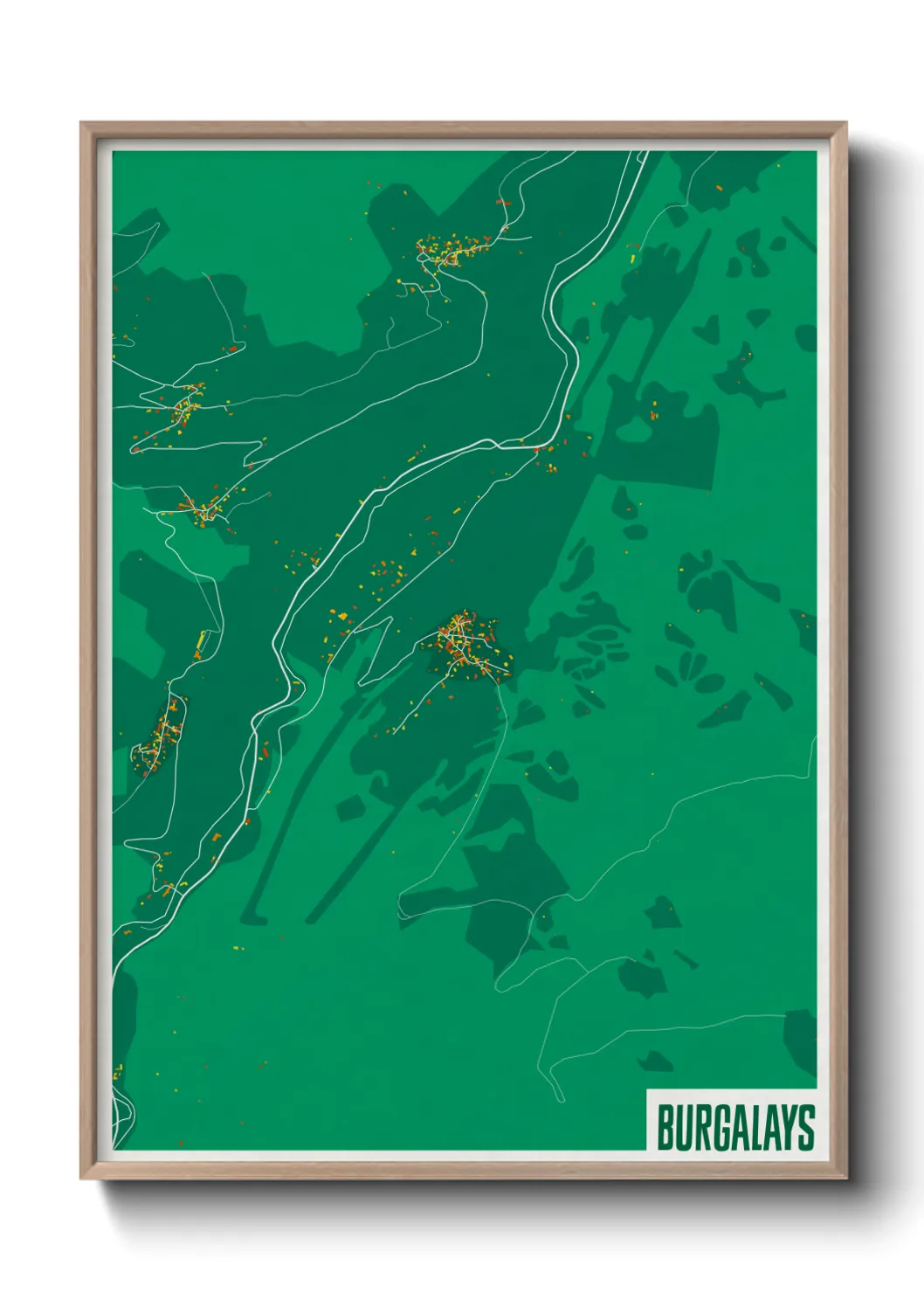 Une affiche de carte sur Burgalays