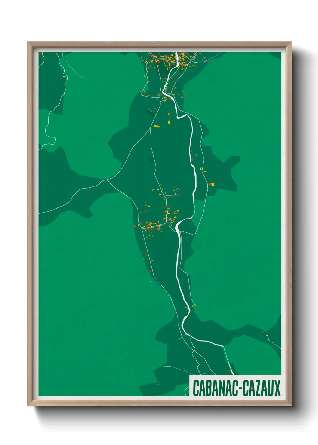 Une affiche de carte sur Cabanac-Cazaux