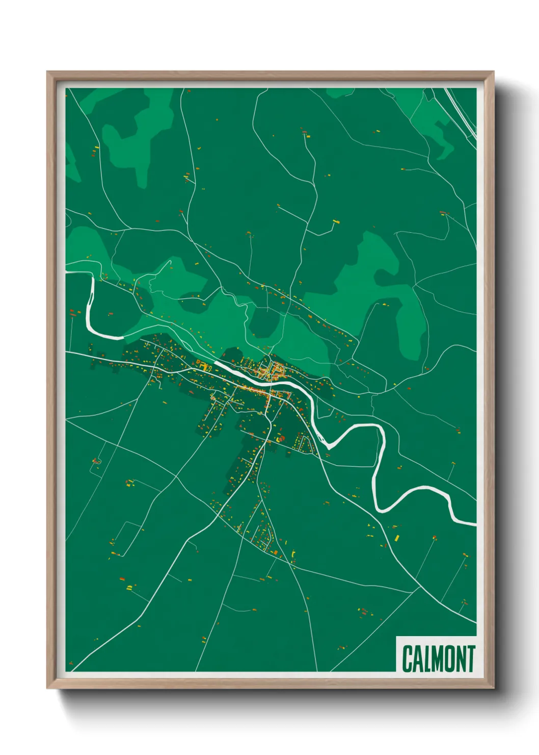 Une affiche de carte sur Calmont