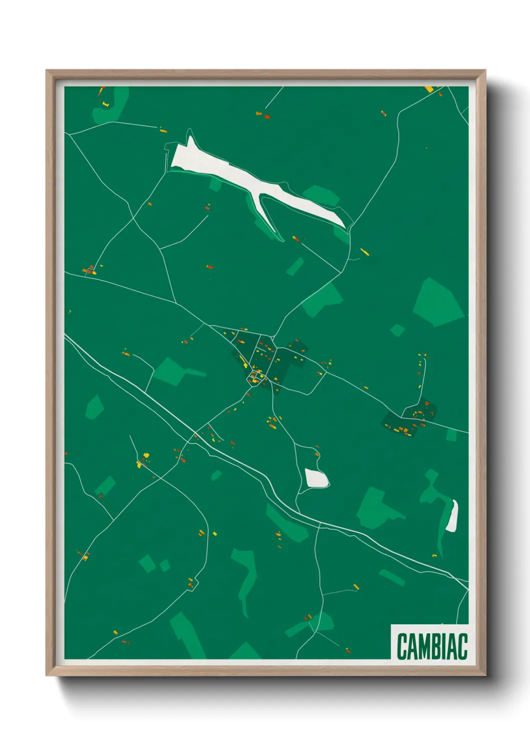 Une affiche de carte sur Cambiac