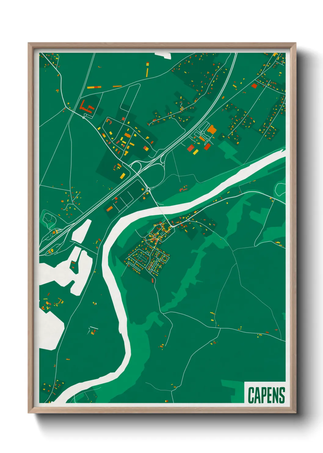Une affiche de carte sur Capens