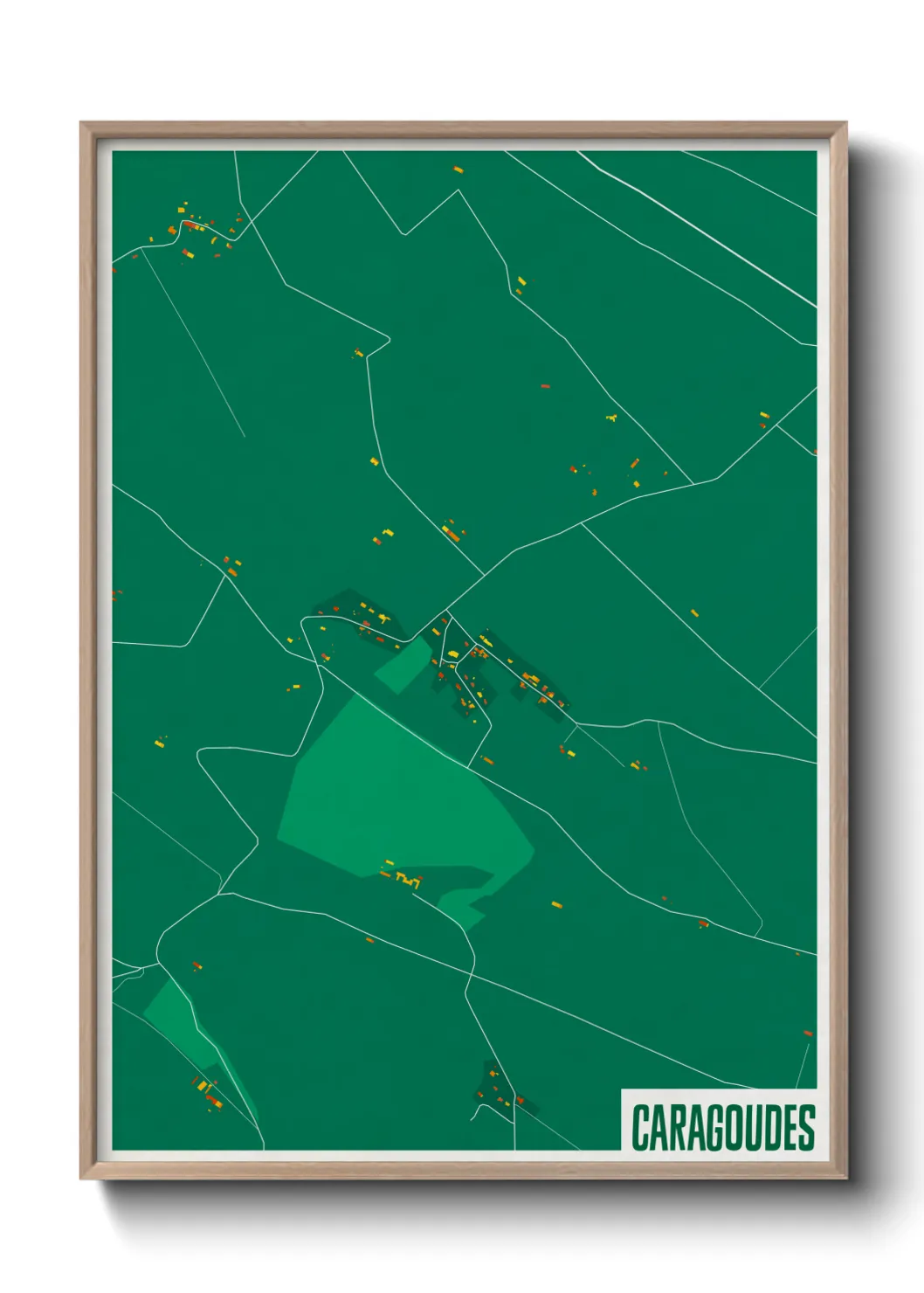 Une affiche de carte sur Caragoudes