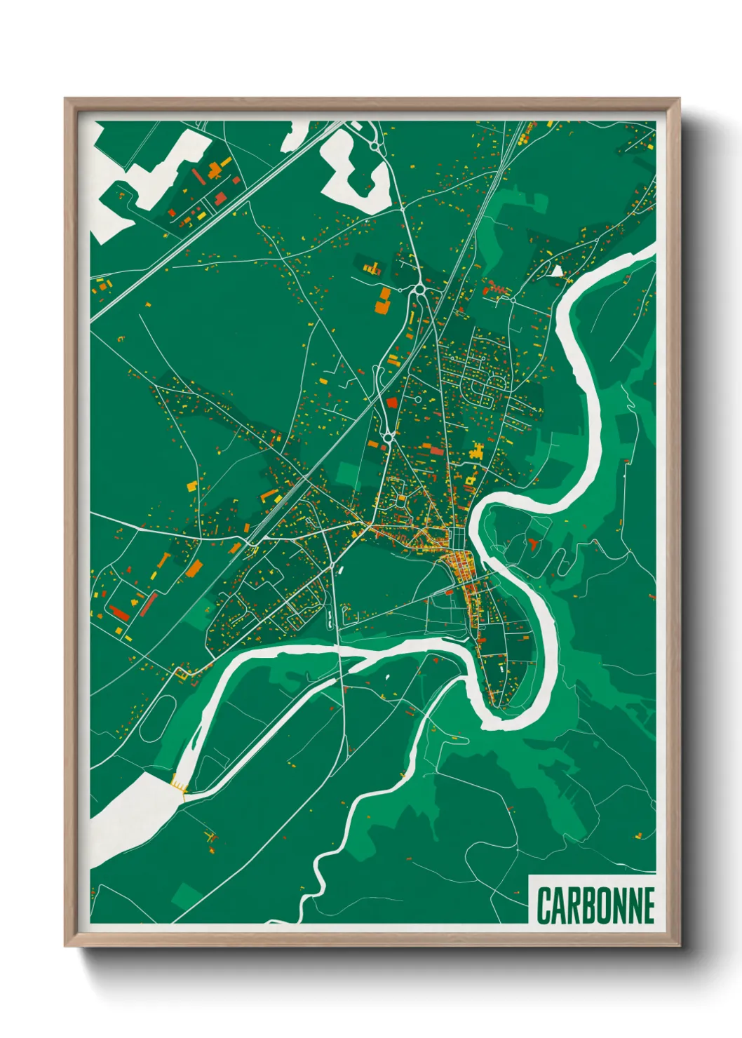 Une affiche de carte sur Carbonne