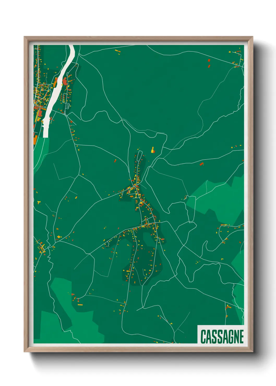 Une affiche de carte sur Cassagne