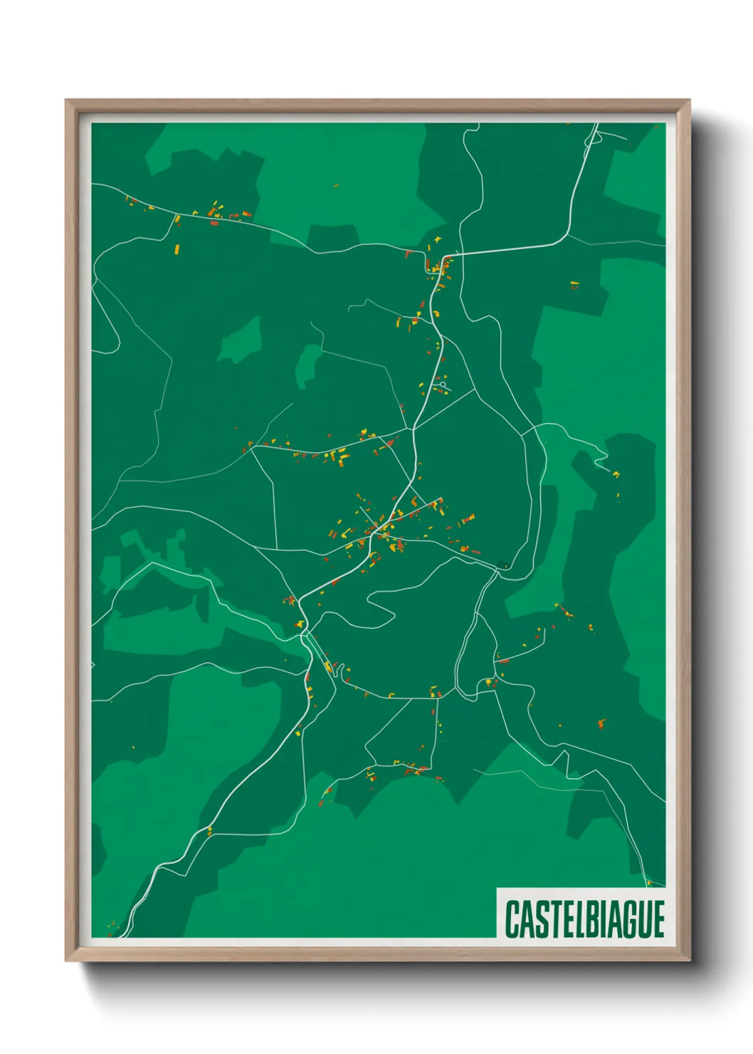 Une affiche de carte sur Castelbiague