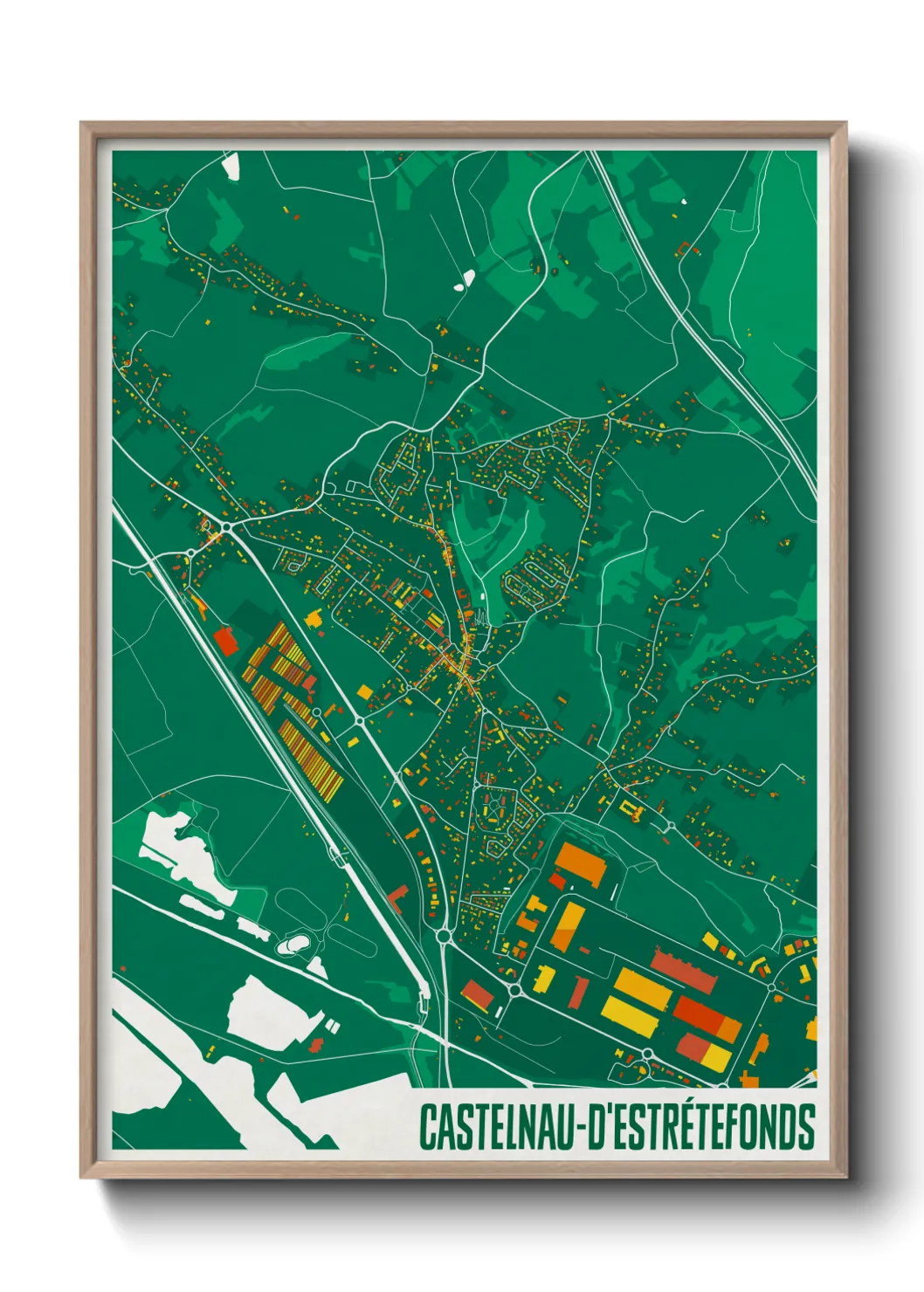 Une affiche de carte sur Castelnau-d'Estrétefonds