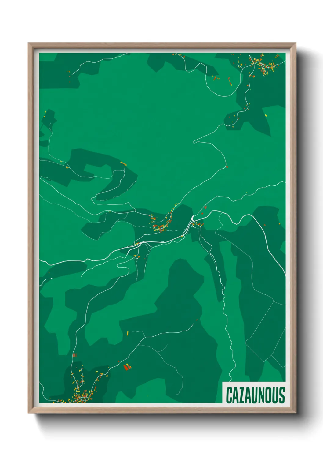 Une affiche de carte sur Cazaunous