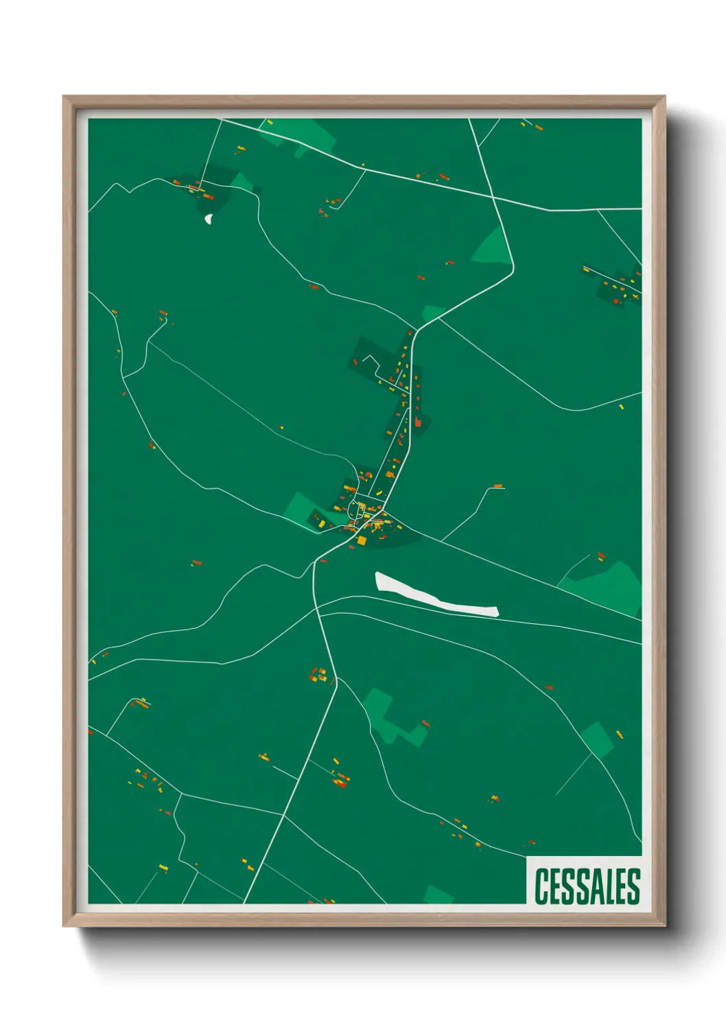 Une affiche de carte sur Cessales