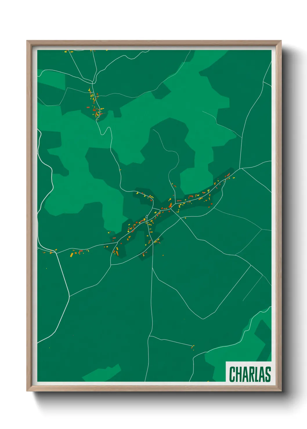 Une affiche de carte sur Charlas