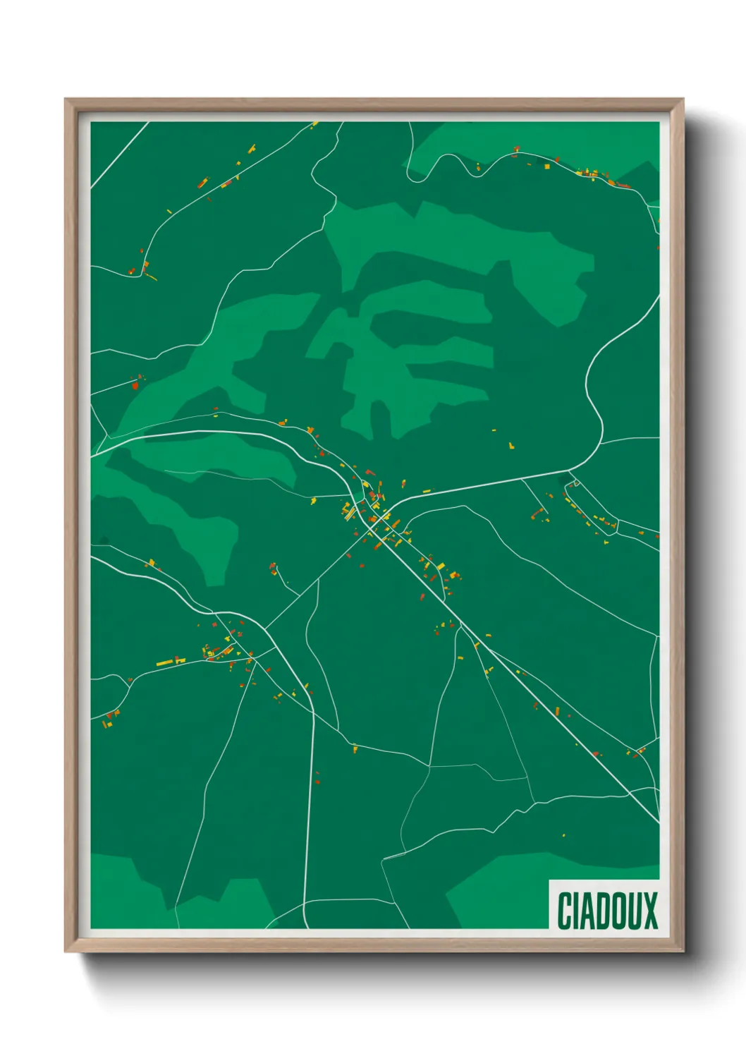 Une affiche de carte sur Ciadoux