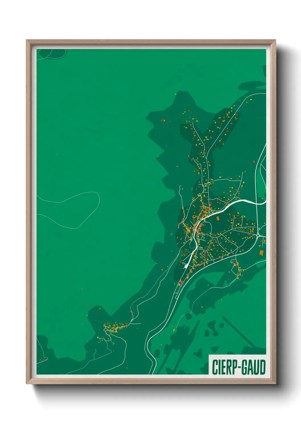 Une affiche de carte sur Cierp-Gaud