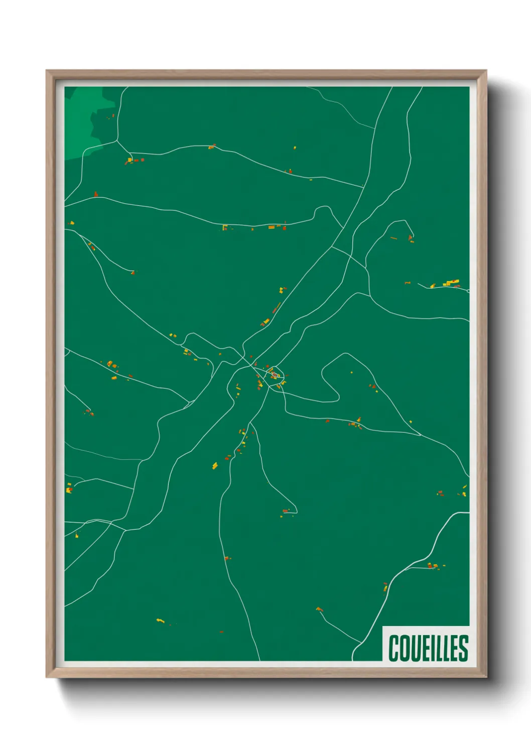 Une affiche de carte sur Coueilles