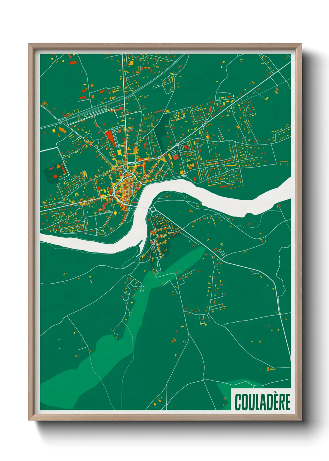 Une affiche de carte sur Couladère