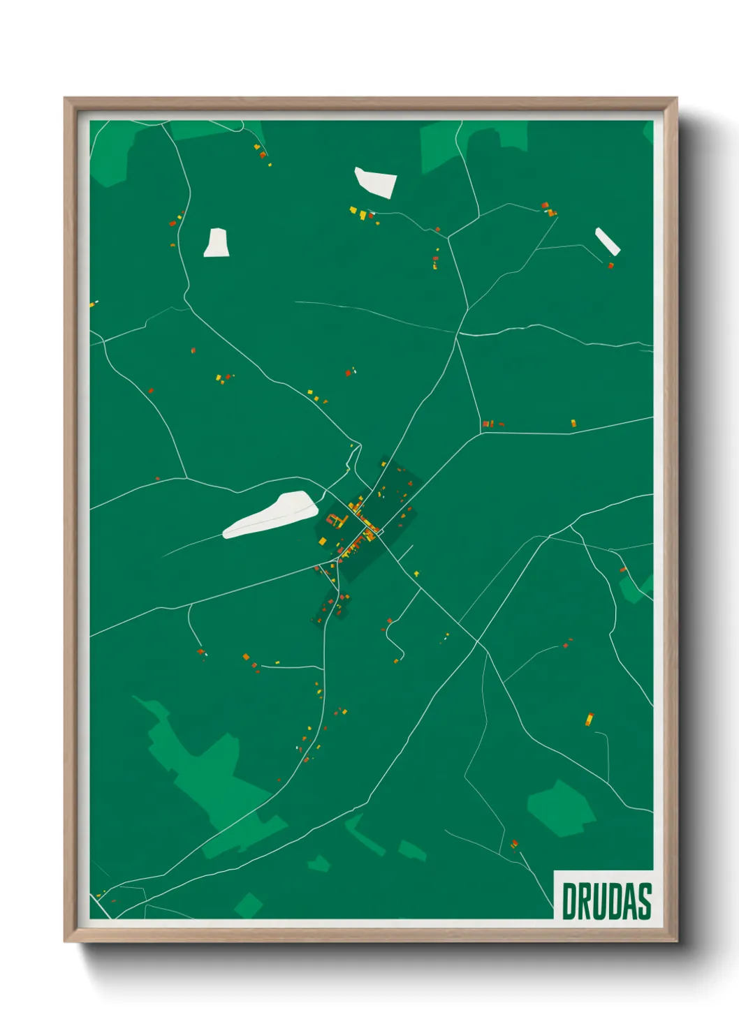 Une affiche de carte sur Drudas