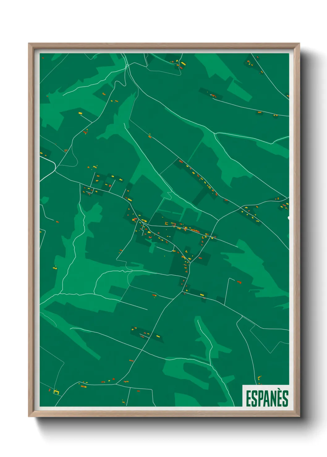 Une affiche de carte sur Espanès