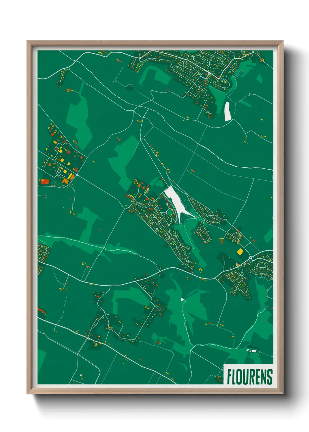 Une affiche de carte sur Flourens