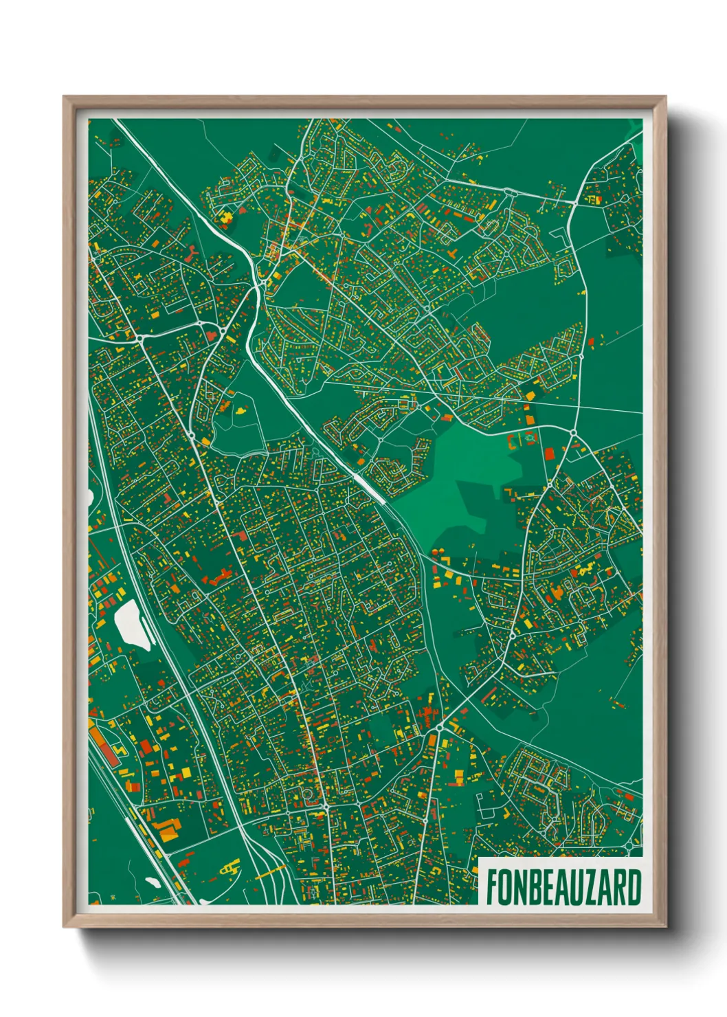 Une affiche de carte sur Fonbeauzard