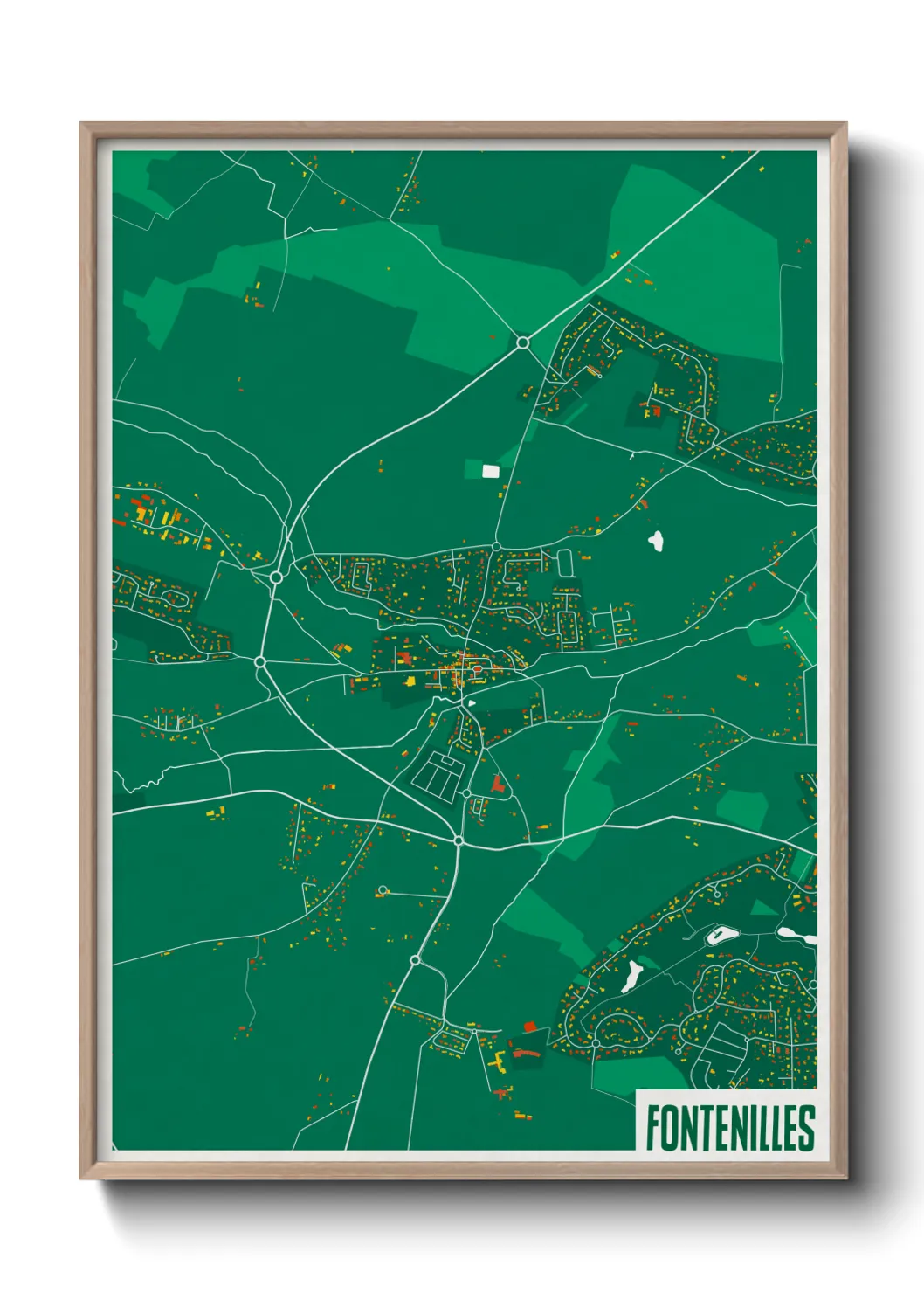 Une affiche de carte sur Fontenilles