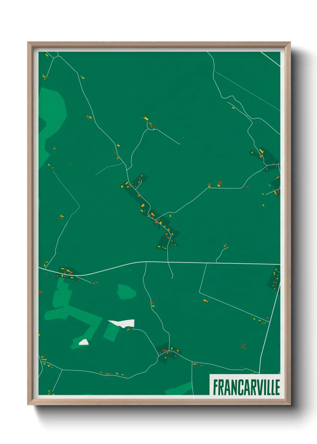 Une affiche de carte sur Francarville
