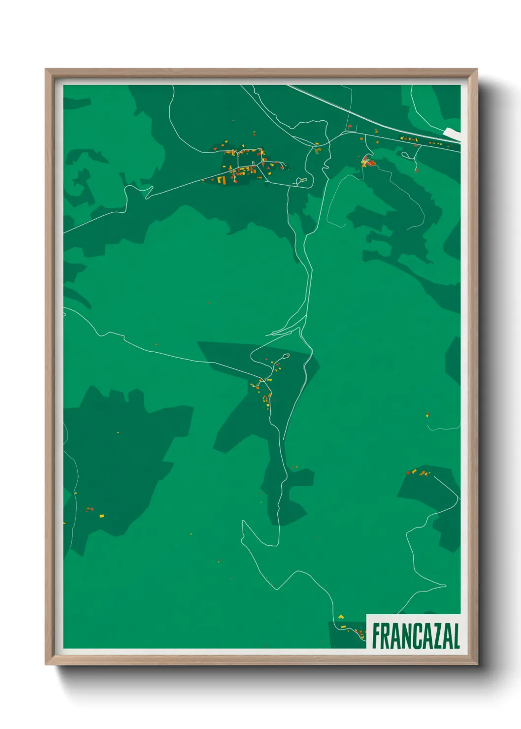 Une affiche de carte sur Francazal