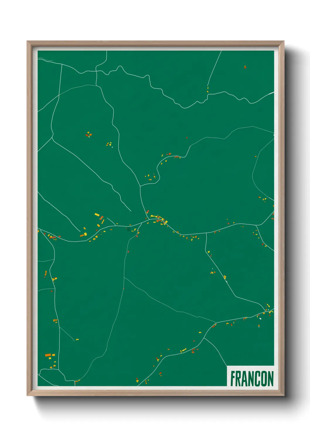 Une affiche de carte sur Francon